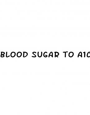 blood sugar to a1c chart
