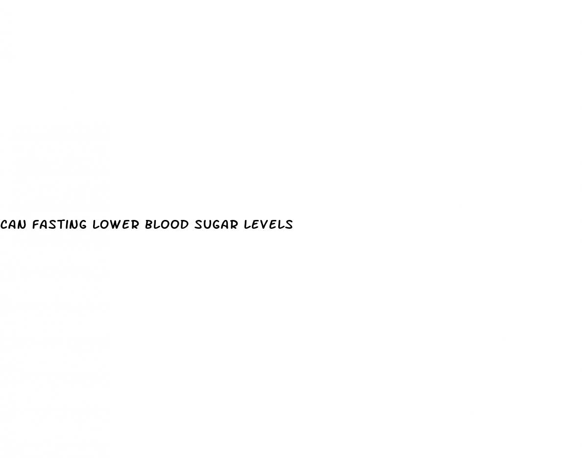 can fasting lower blood sugar levels