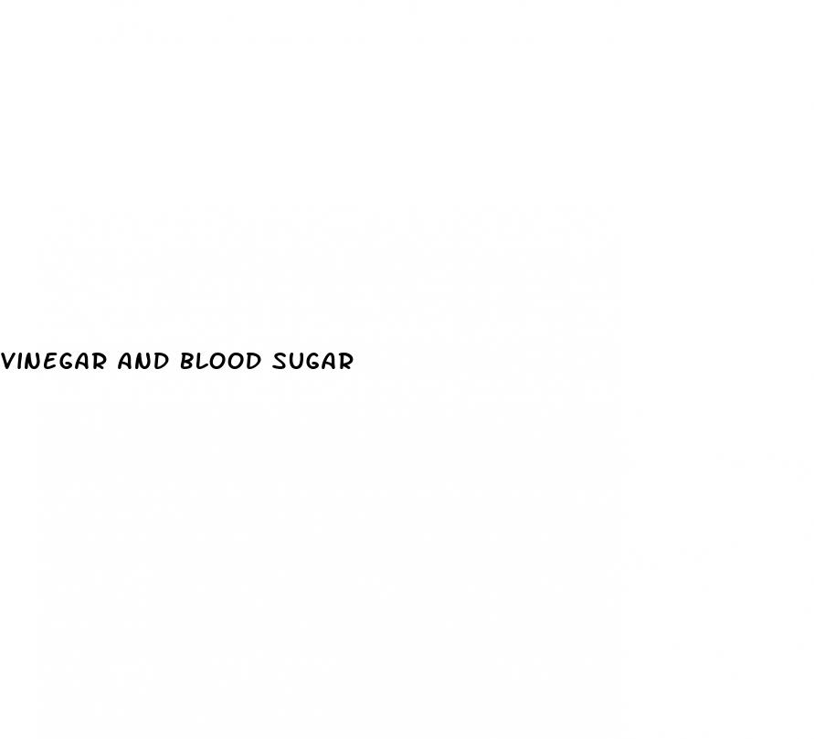 vinegar and blood sugar