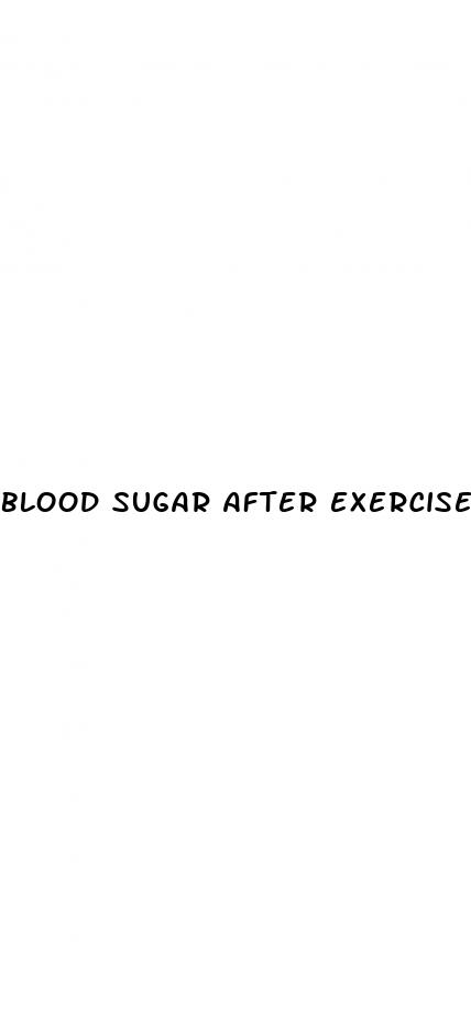 blood sugar after exercise