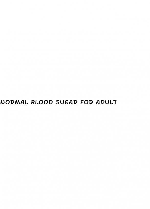 normal blood sugar for adult