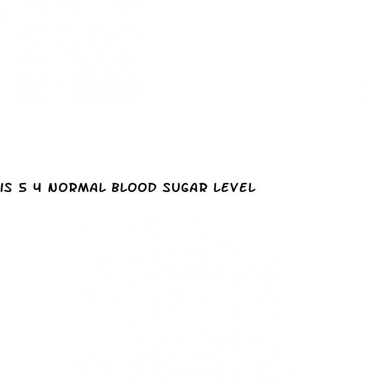 is 5 4 normal blood sugar level