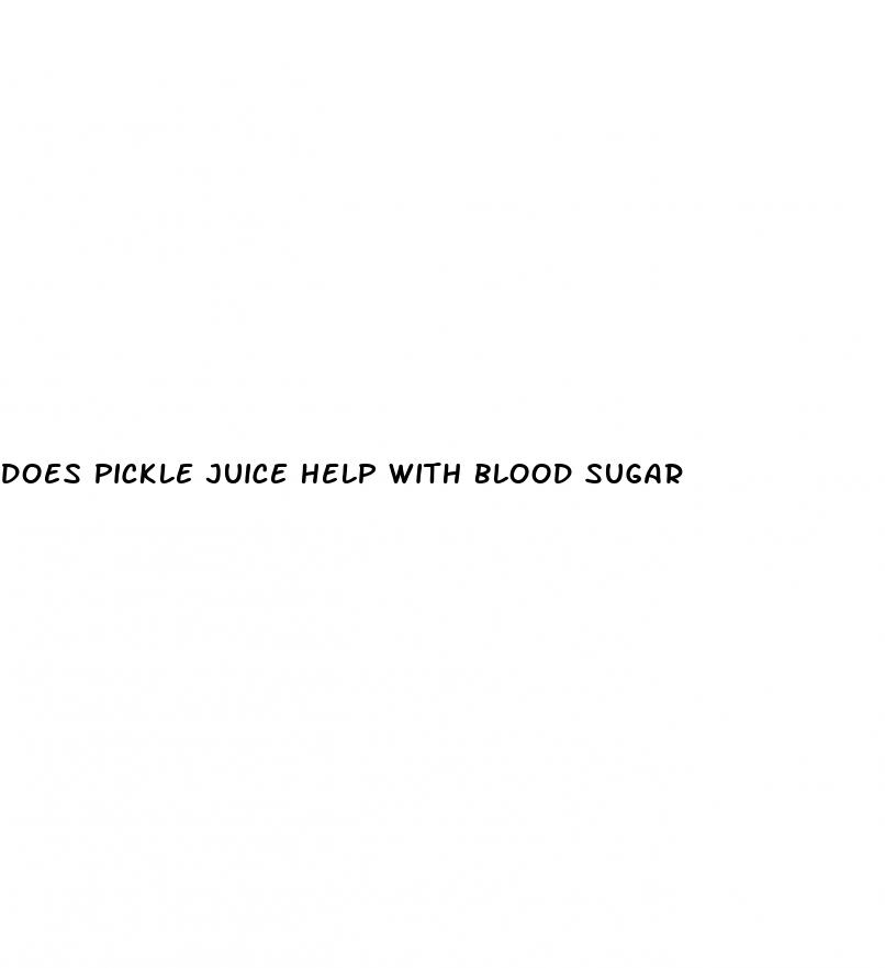 does pickle juice help with blood sugar