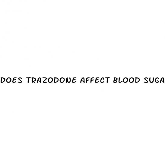 does trazodone affect blood sugar