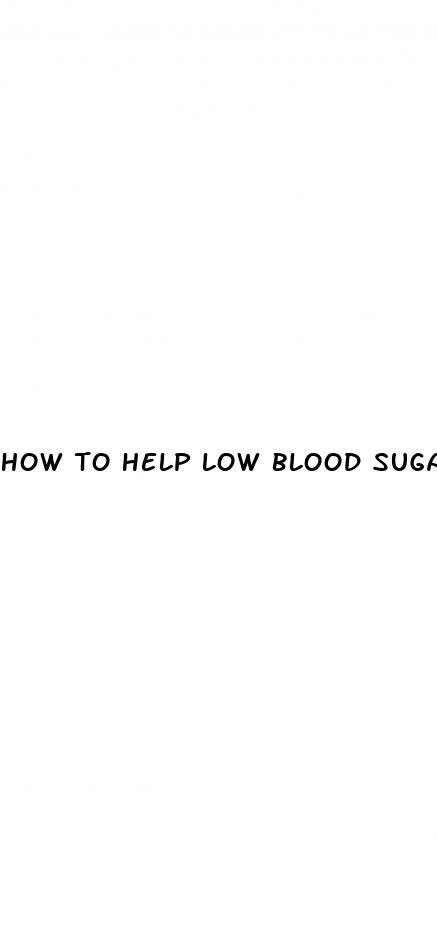 how to help low blood sugar levels