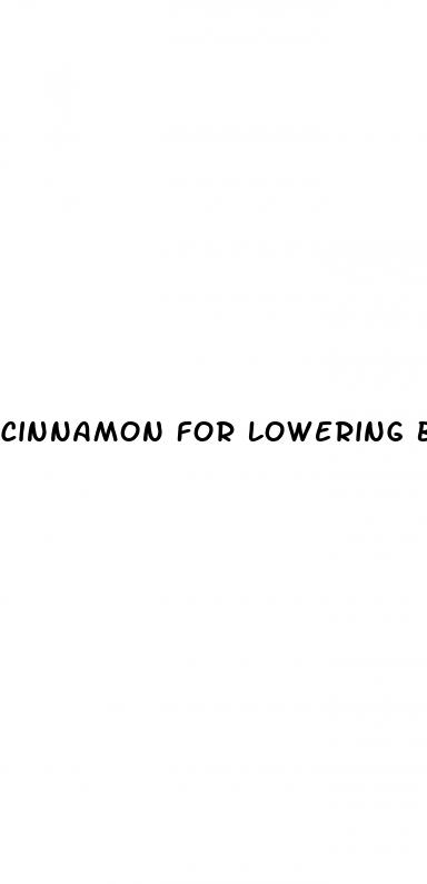 cinnamon for lowering blood sugar