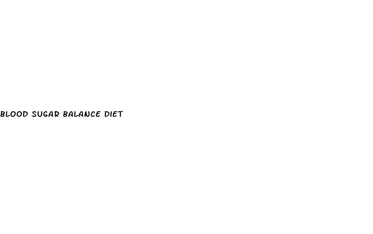 blood sugar balance diet