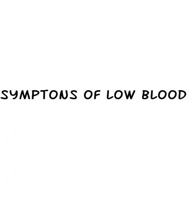 symptons of low blood sugar