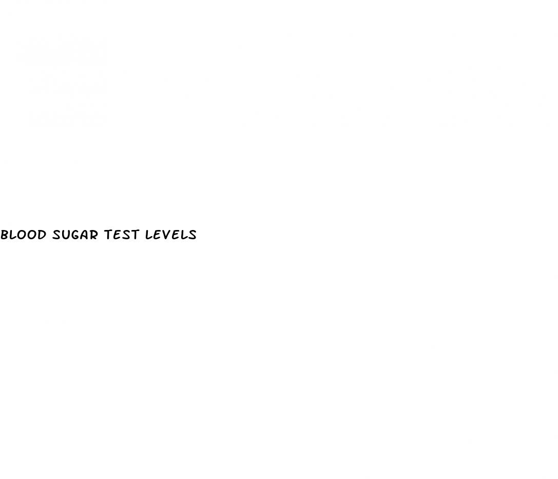 blood sugar test levels