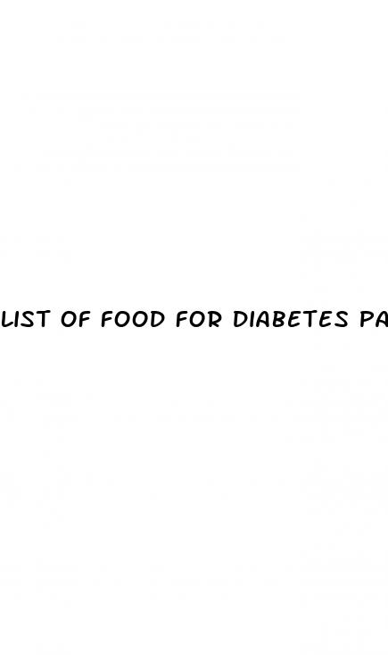 list of food for diabetes patient