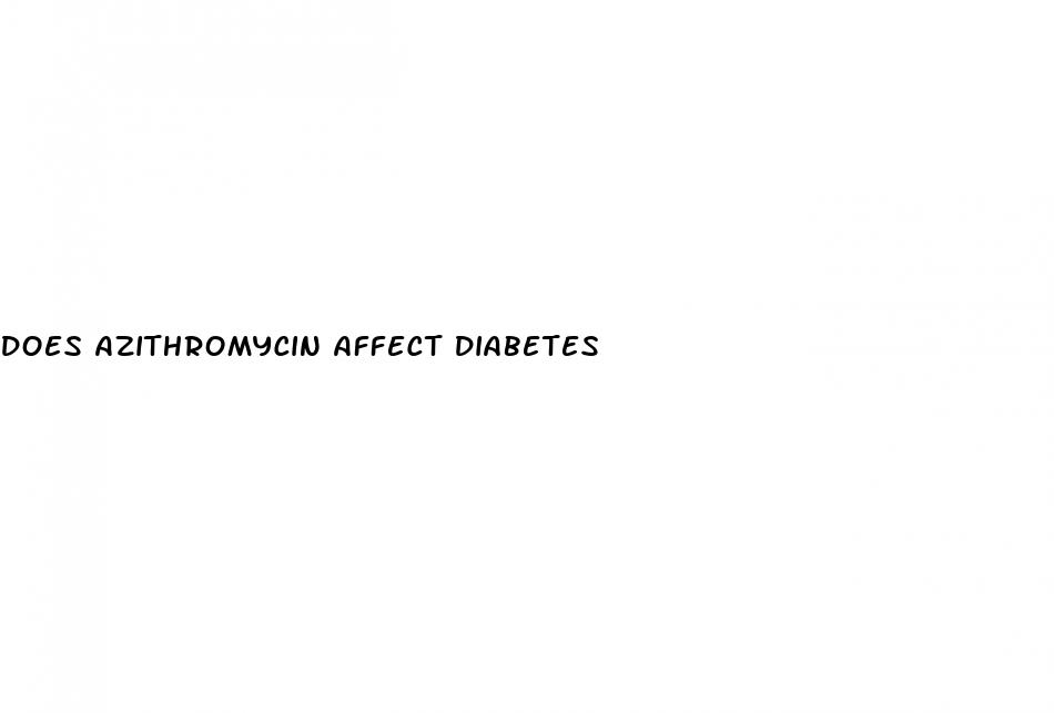 does azithromycin affect diabetes