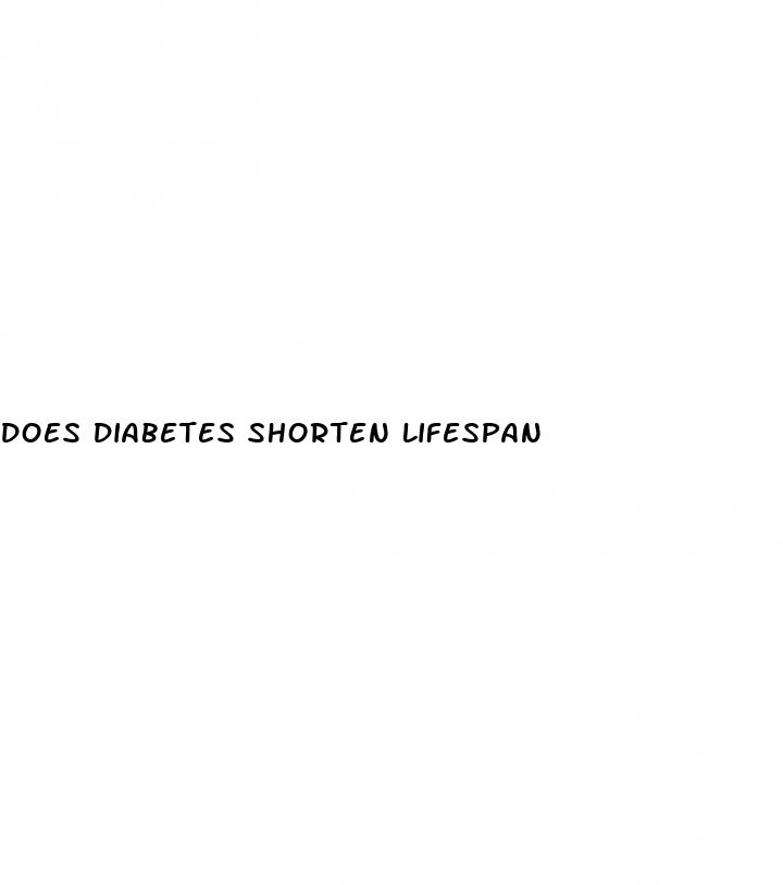 does diabetes shorten lifespan