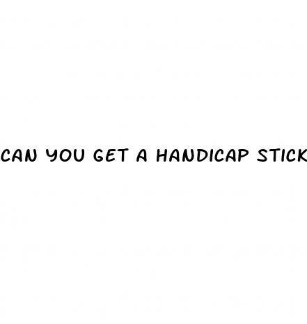 can you get a handicap sticker for diabetes