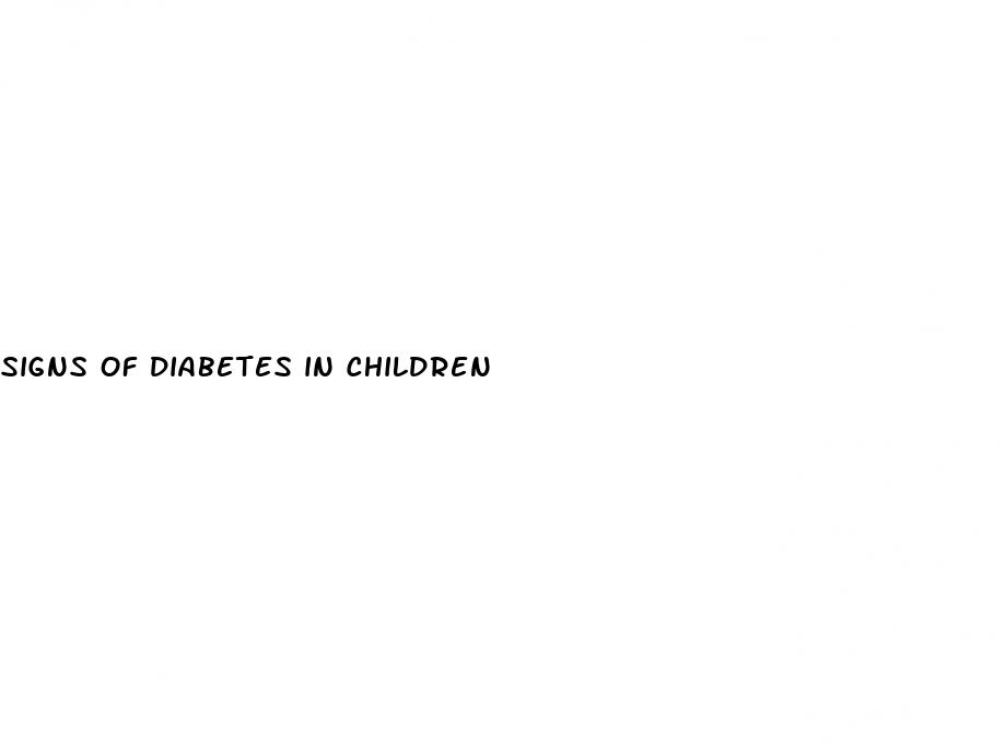 signs of diabetes in children