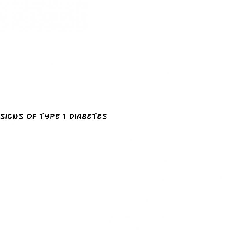 signs of type 1 diabetes