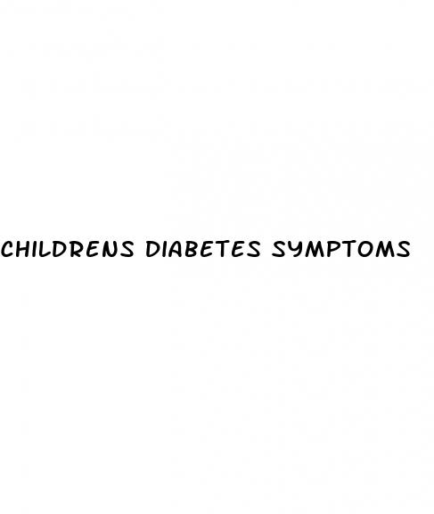 childrens diabetes symptoms