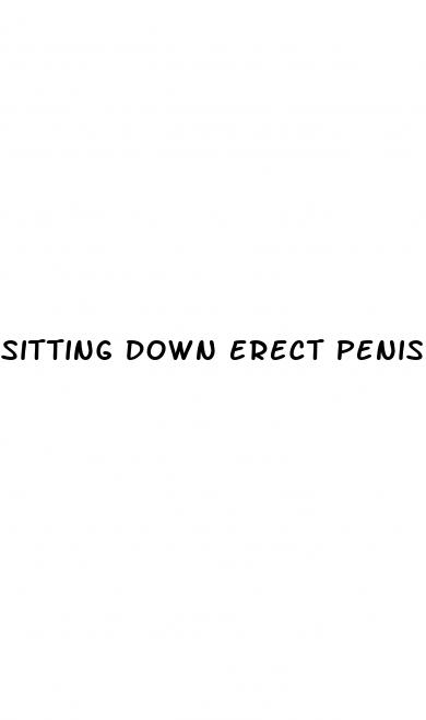 sitting down erect penis