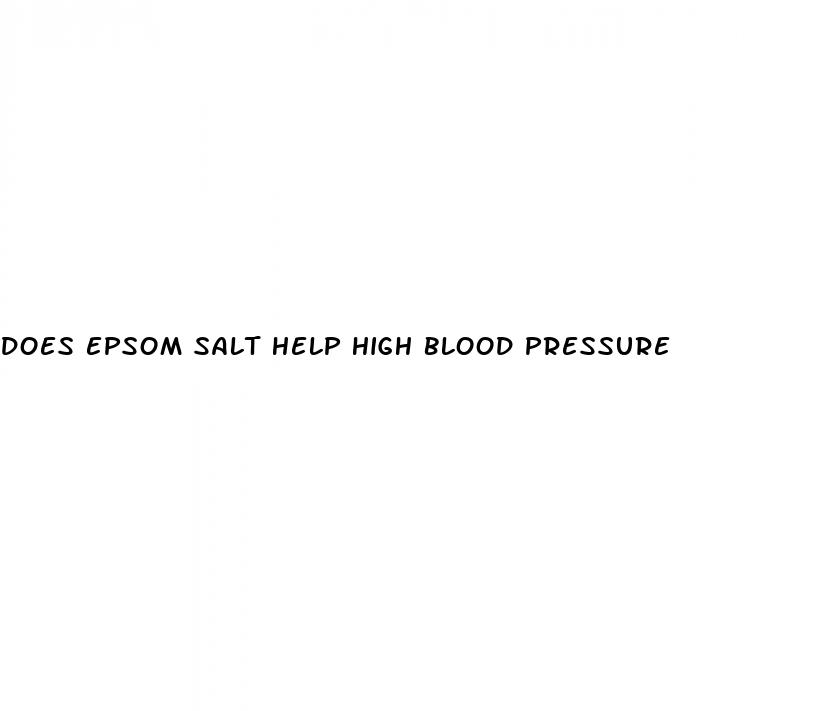 does epsom salt help high blood pressure