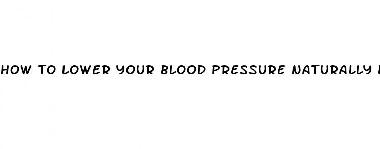 how to lower your blood pressure naturally book