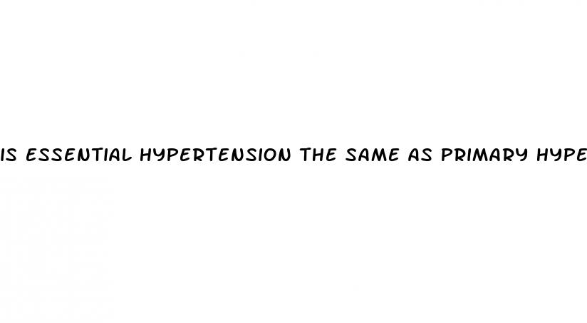 is essential hypertension the same as primary hypertension