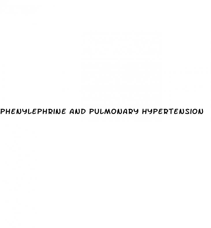 phenylephrine and pulmonary hypertension