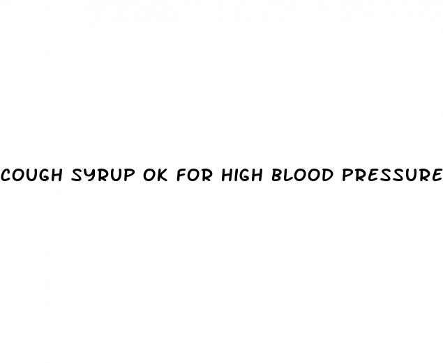 cough syrup ok for high blood pressure