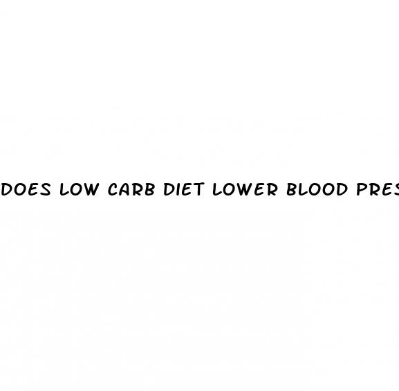 does low carb diet lower blood pressure