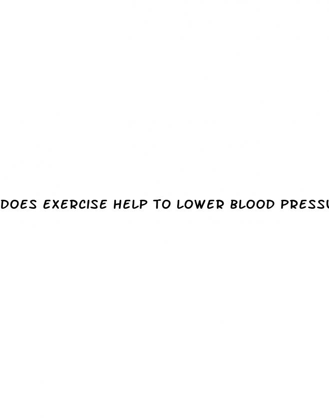 does exercise help to lower blood pressure