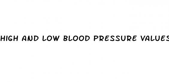 high and low blood pressure values