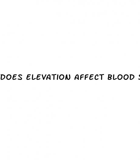does elevation affect blood sugar