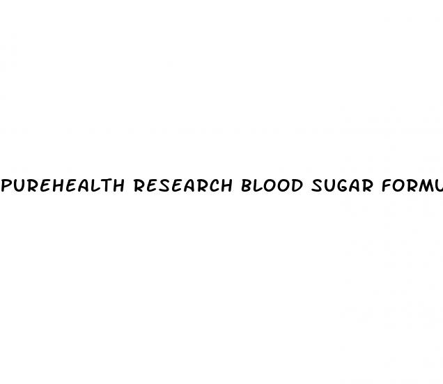 purehealth research blood sugar formula