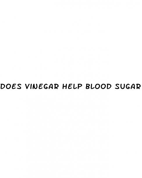 does vinegar help blood sugar