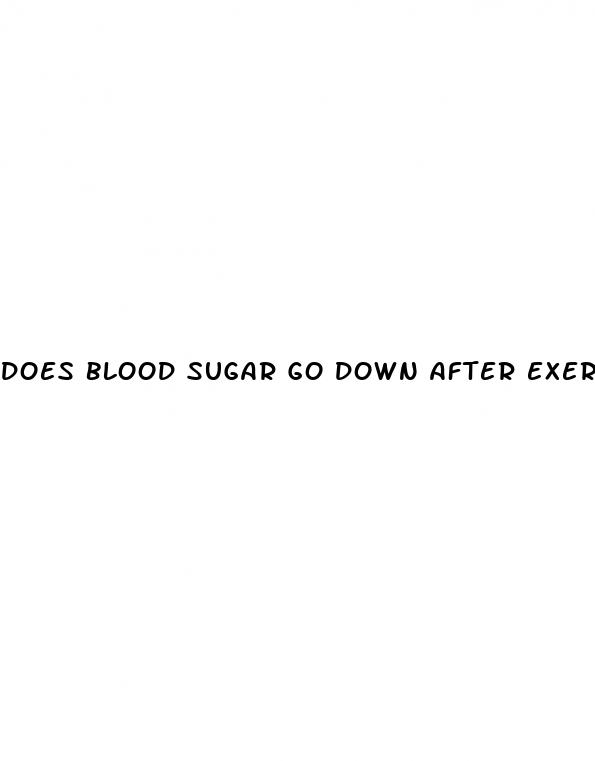 does blood sugar go down after exercise
