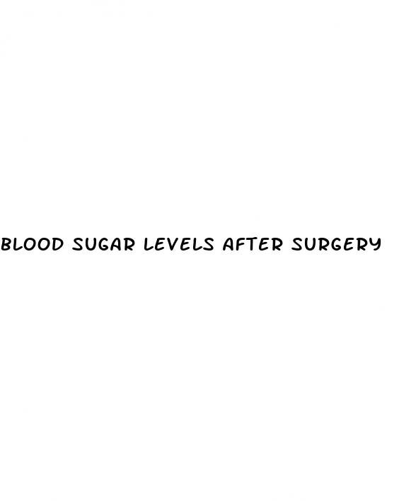 blood sugar levels after surgery