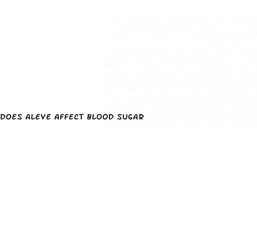does aleve affect blood sugar