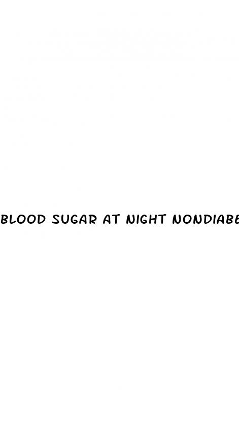blood sugar at night nondiabetic