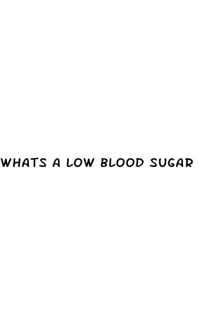 whats a low blood sugar level