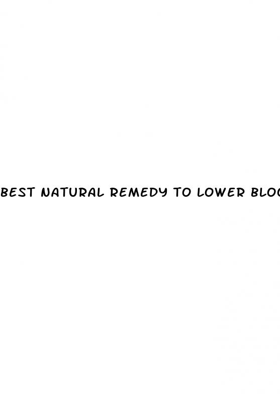 best natural remedy to lower blood sugar
