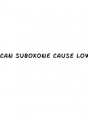 can suboxone cause low blood sugar