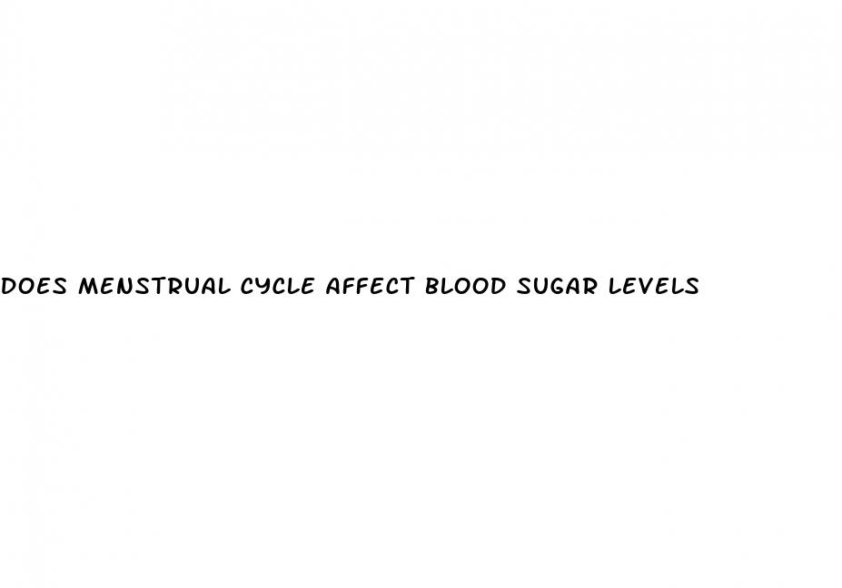 does menstrual cycle affect blood sugar levels