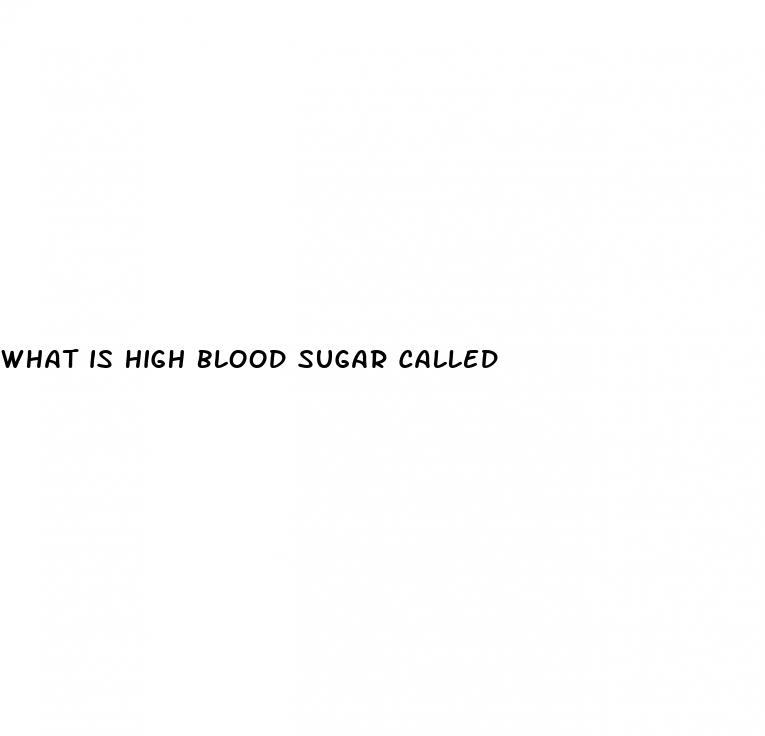 what is high blood sugar called