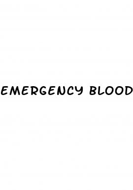 emergency blood sugar