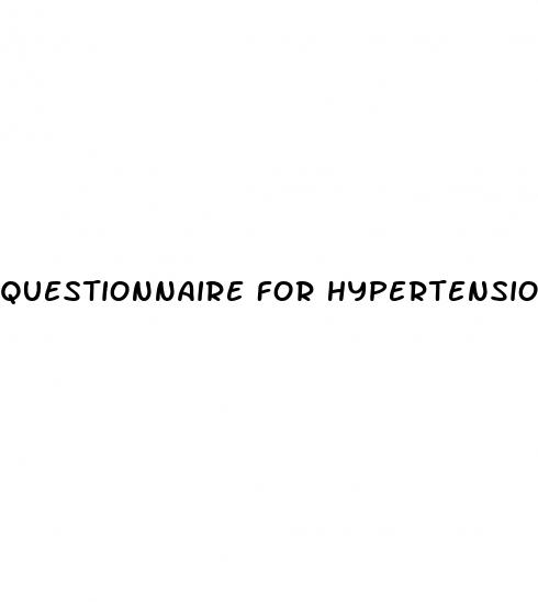 questionnaire for hypertension
