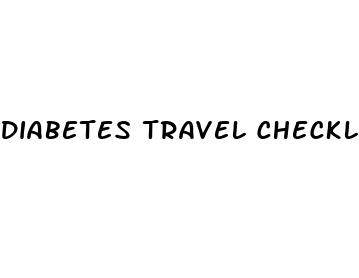 diabetes travel checklist