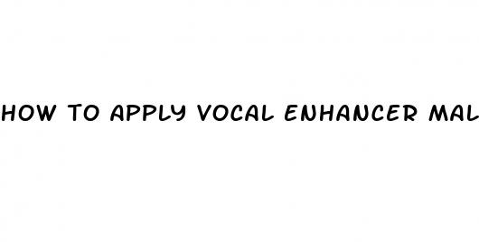 how to apply vocal enhancer male to all
