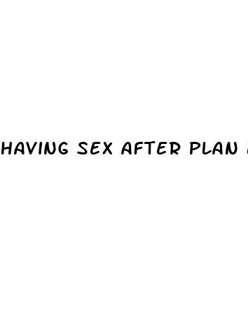 having sex after plan b pill