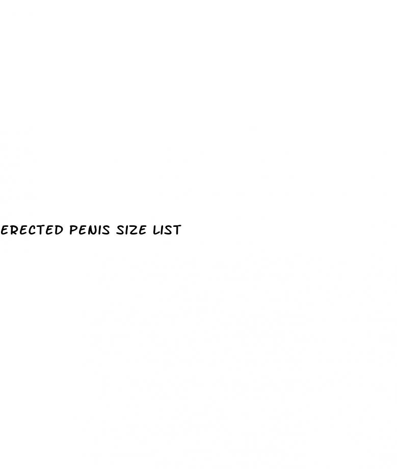 erected penis size list