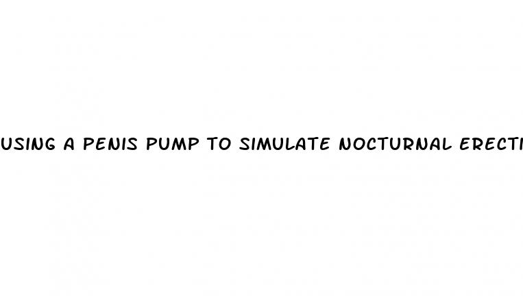 using a penis pump to simulate nocturnal erections