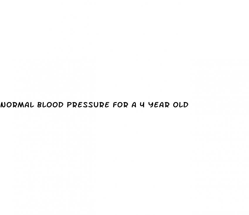 normal blood pressure for a 4 year old