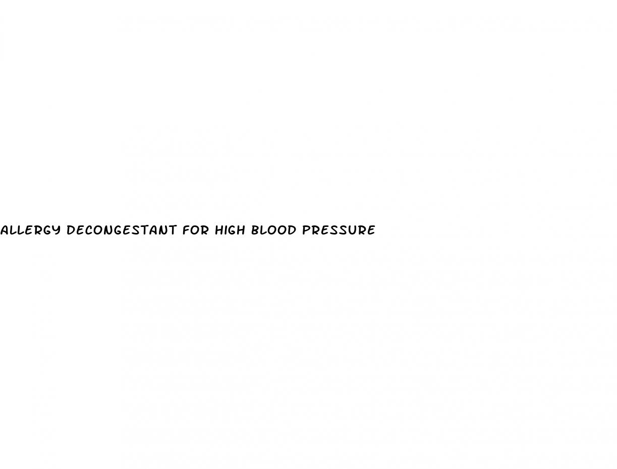 allergy decongestant for high blood pressure